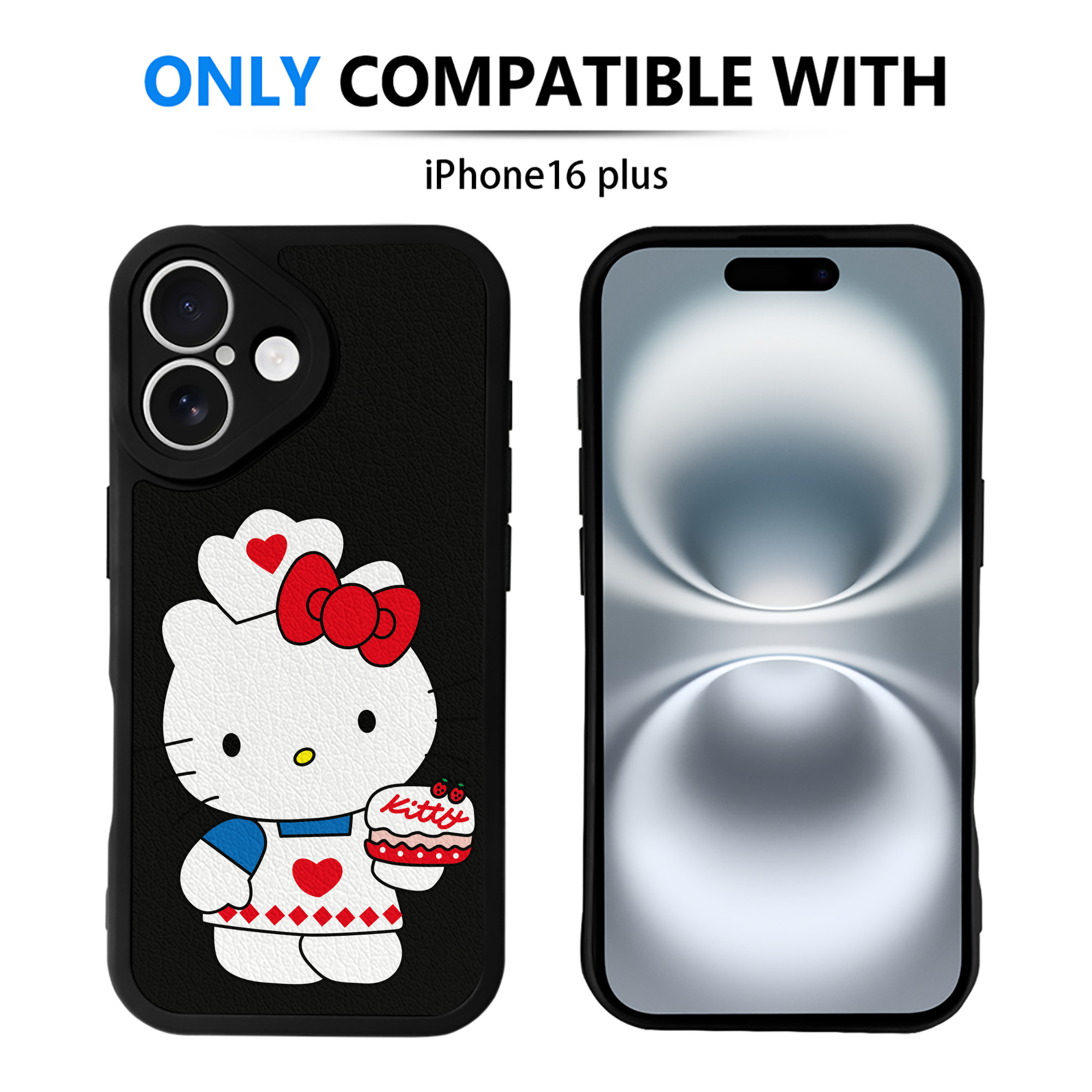 （画像用） Hello Kitty ハローキティ 【iPhone 16シリーズ対応】シリコンスマホケース（レザー調） 材質：シリコン